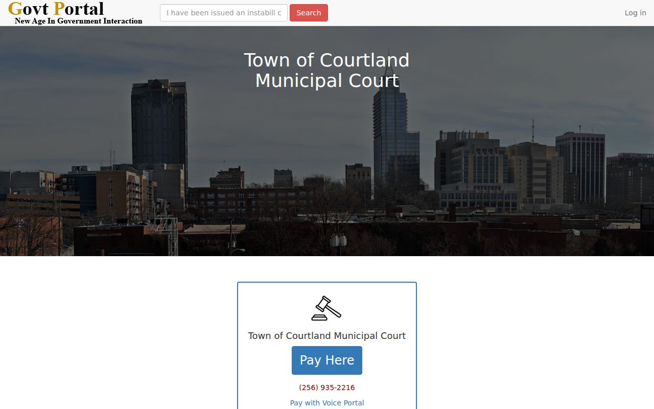 Courtland Lawrence County municipal criminal record payment portal