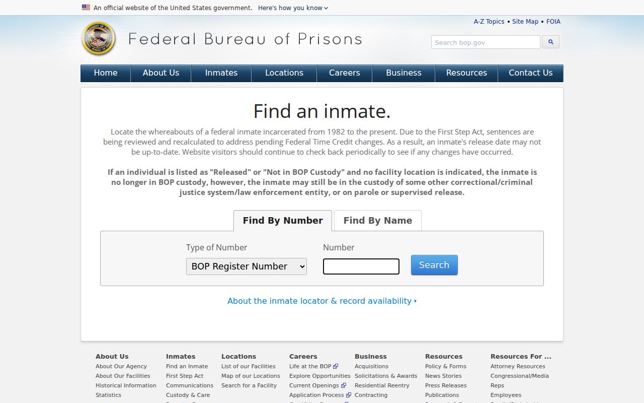 Lawrence County criminal history federal custody locator