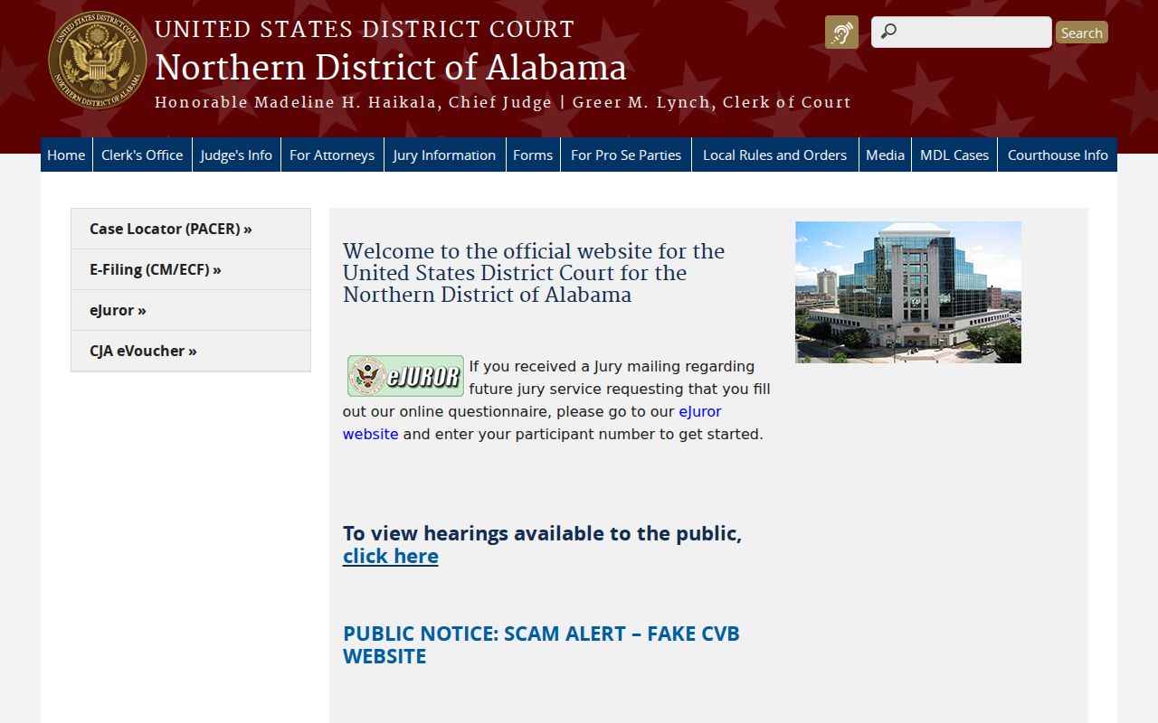 Lawrence County criminal history Northern District federal court