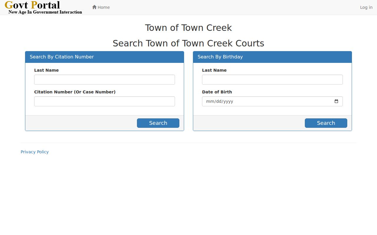 Town Creek criminal record citation search by number or birth date